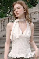 Punching Lace Halterneck Sleeveless