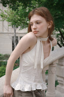 Punching Lace Halterneck Sleeveless