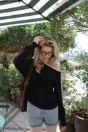 [Ivory 4月上旬入荷] Fay Lace One-Shoulder Cashmere Knit