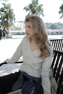 V-Neck Lace Wrap T-Shirt