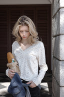 V-Neck Lace Wrap T-Shirt
