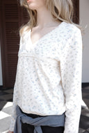 V-Neck Lace Wrap T-Shirt