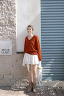 Ribbon Tie Flared Mini Skirt