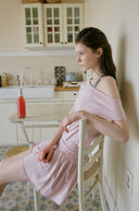 Ribbon Tie Asymmetric Dress