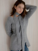 [Scarf Set] Layered Wool Knit Dress