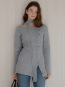 [Scarf Set] Layered Wool Knit Dress