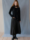 [Scarf Set] Layered Wool Knit Dress