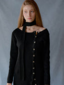 [Scarf Set] Layered Wool Knit Dress