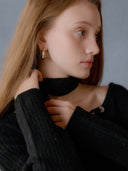 [Scarf Set] Layered Wool Knit Dress