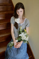 Sorbet Square Neck Lace Short Sleeve T-shirt