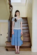 Sorbet Square Neck Lace Short Sleeve T-shirt