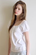 Sorbet Square Neck Lace Short Sleeve T-shirt