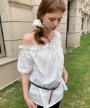 Roe One-Shoulder Lace Blouse