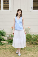 Timo Shirring Wrap Check Blouse
