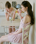 Ribbon Tie Asymmetric Dress