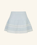 [White/Sky Blue M 6月上旬予約販売] River Lace Flare Skirt