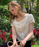Belle Lace Ruffle Blouse