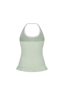 Letters Frill Label Halter Neck Top