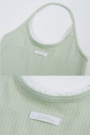 Letters Frill Label Halter Neck Top